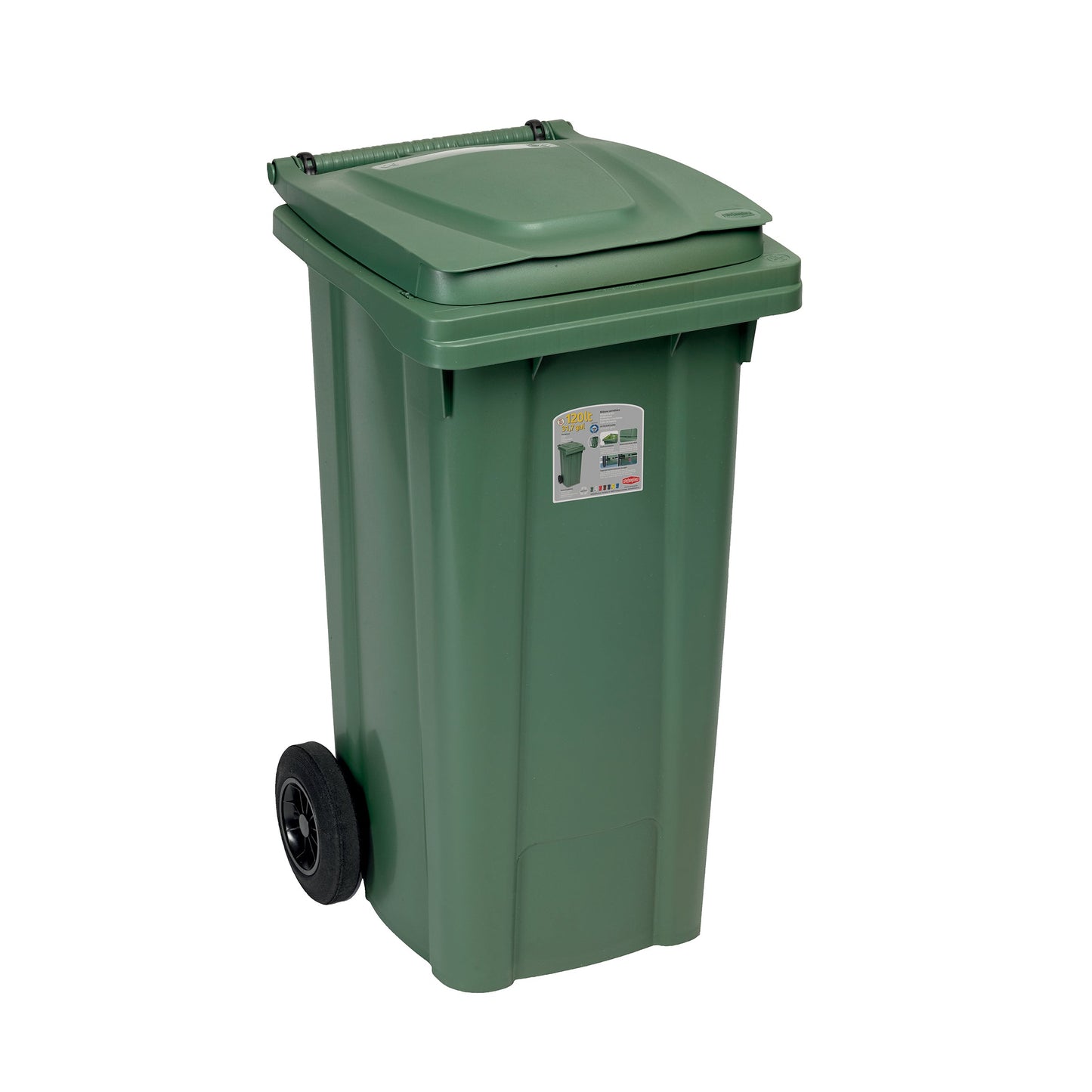Bidone Carrellato Lt.120 Verde