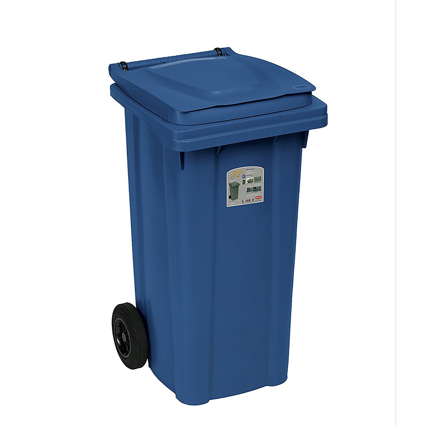Bidone Carrellato Lt.120 Blu