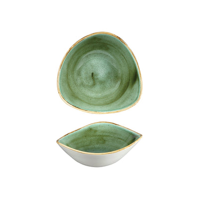 Piatto Fondo/Coppa Triangolare Coupe Stonecast Samphire Verde Ø Cm.23,5 - Confezione da 12 Pz.