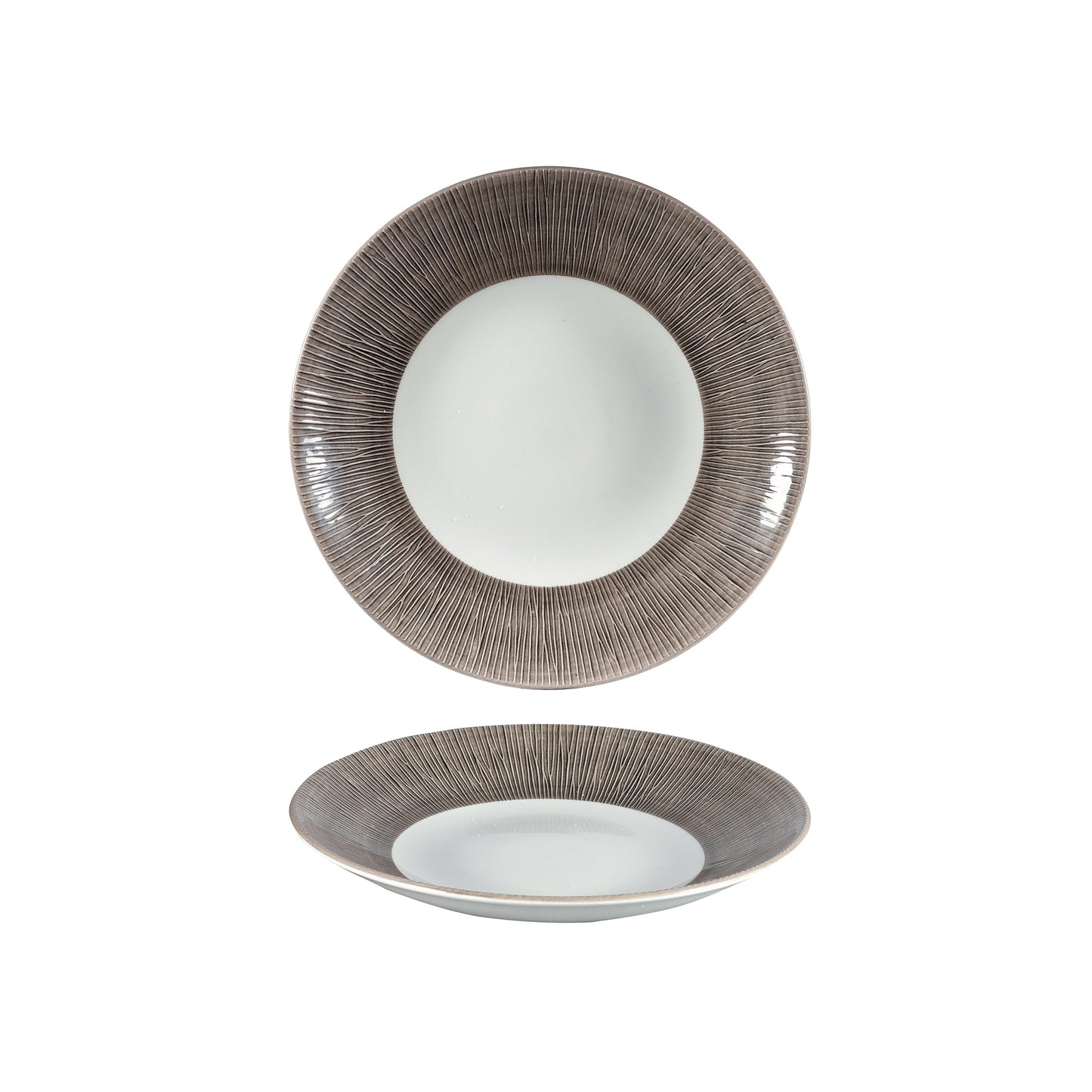 Piatto Fondo Coupe Bamboo Rilievo Dusk Ø Cm.25,5 - Confezione da 12 Pz.