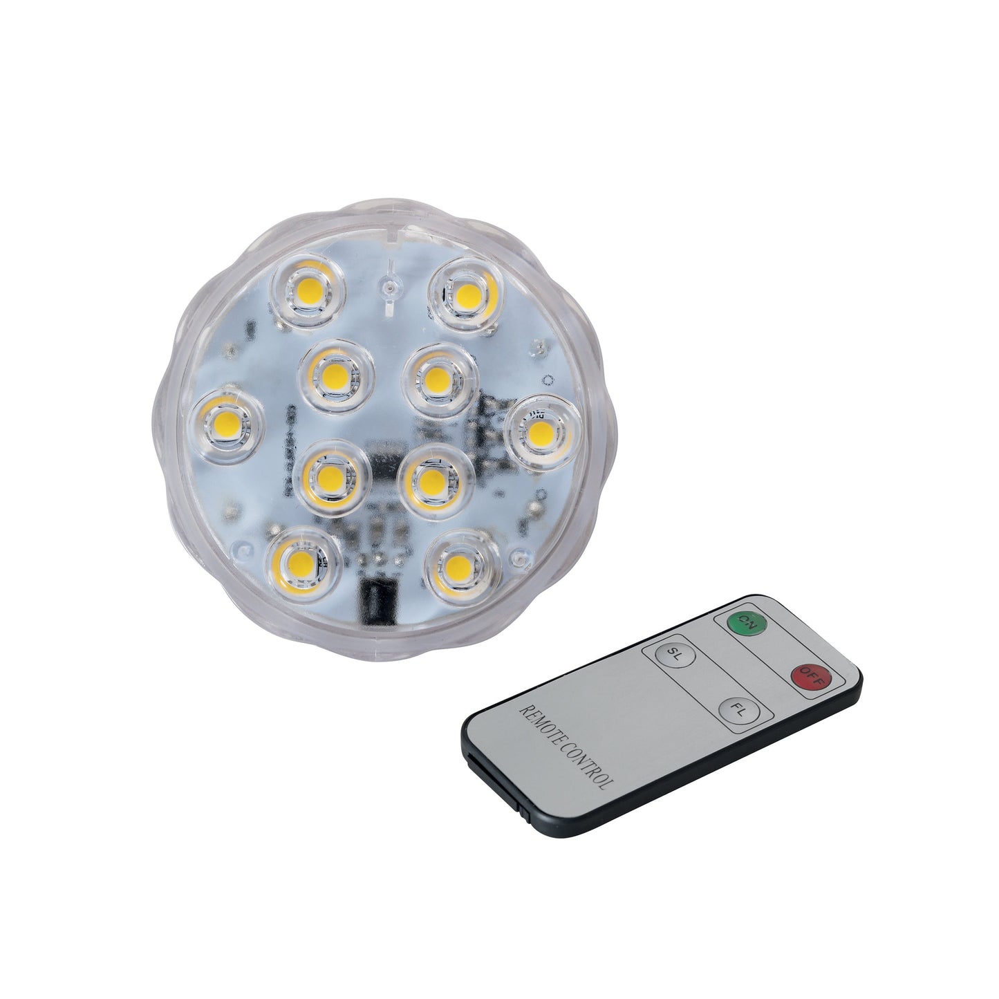 Placca Per Lampada 10Leds Luce Calda con Telecomando