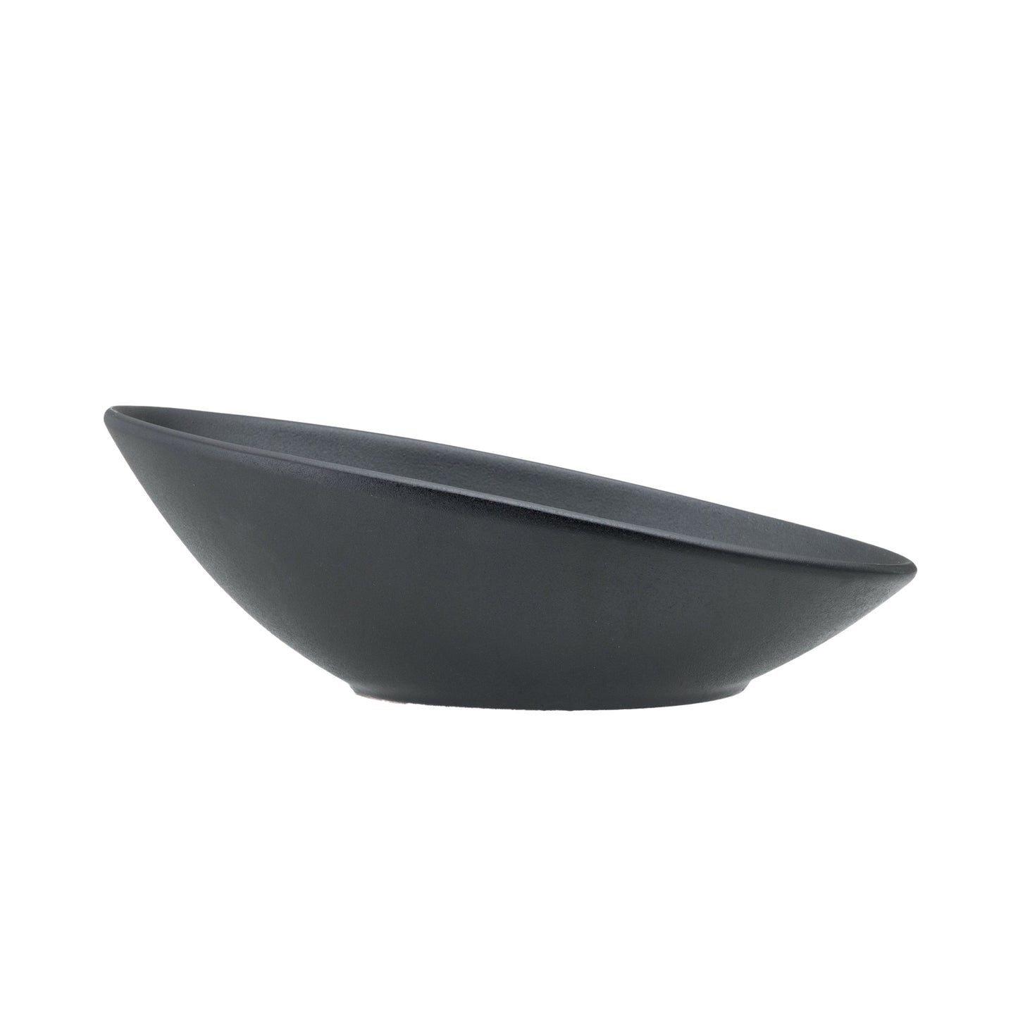 Coppa Ovale Jap Stoneware Nero Opaco Cm.26x18 - Confezione da 4 Pz.