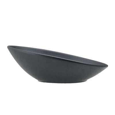 Coppa Ovale Jap Stoneware Nero Opaco Cm.31,5x20 - Confezione da 4 Pz.