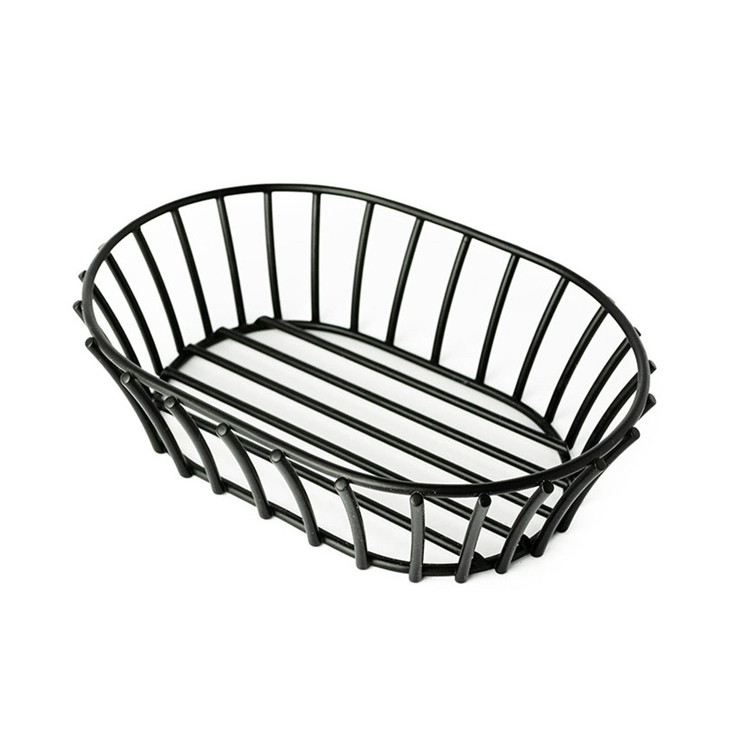 Cestino Pane Filo Inox Nero Oval.24X14,5