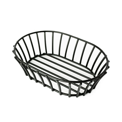 Cestino Pane Filo Inox Nero Oval.24X14,5
