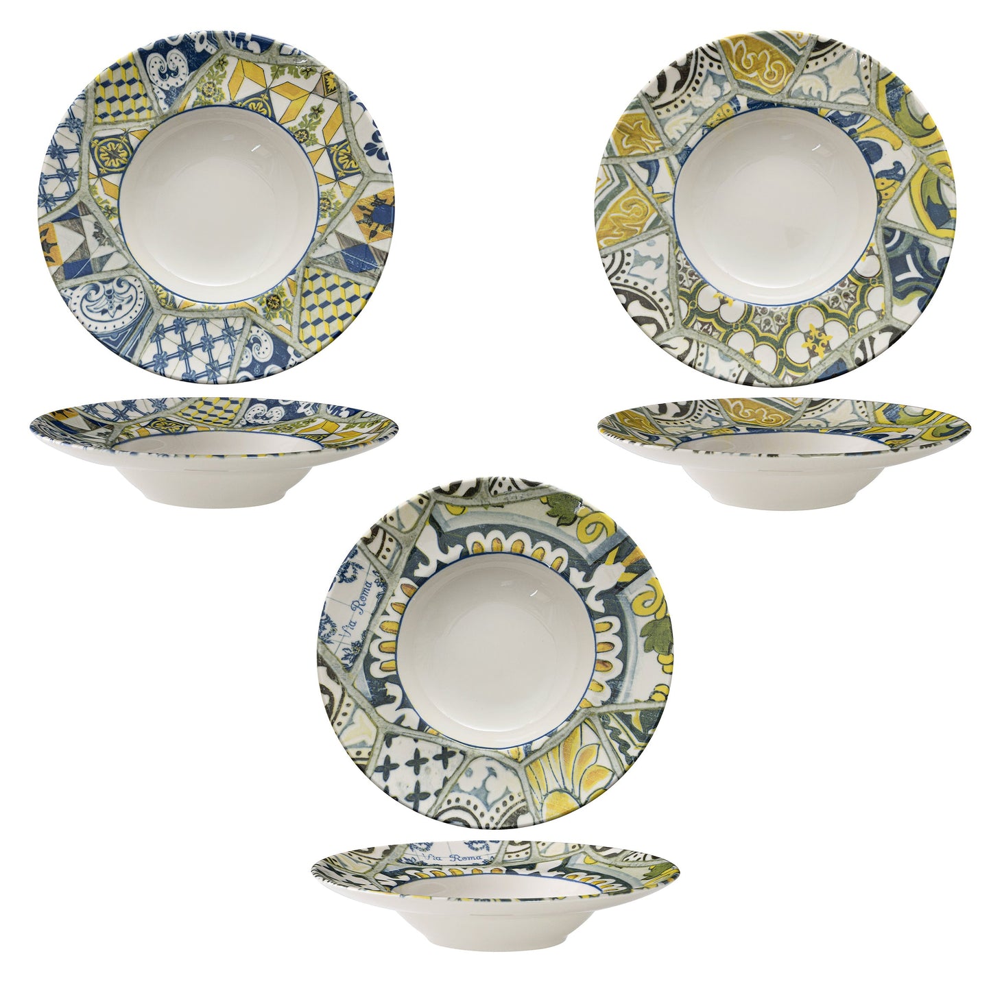 Piatto Pasta Seaside Maiolica Ø Cm.26,6 Interno Ø Cm.15,5 - Confezione da 6 Pz.