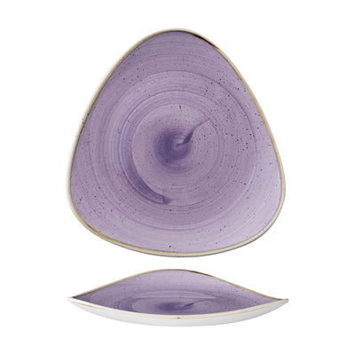 Piatto Piano Triangolare Stonecast Lavanda Puntinato Cm.22,9 - Confezione da 12 Pz.