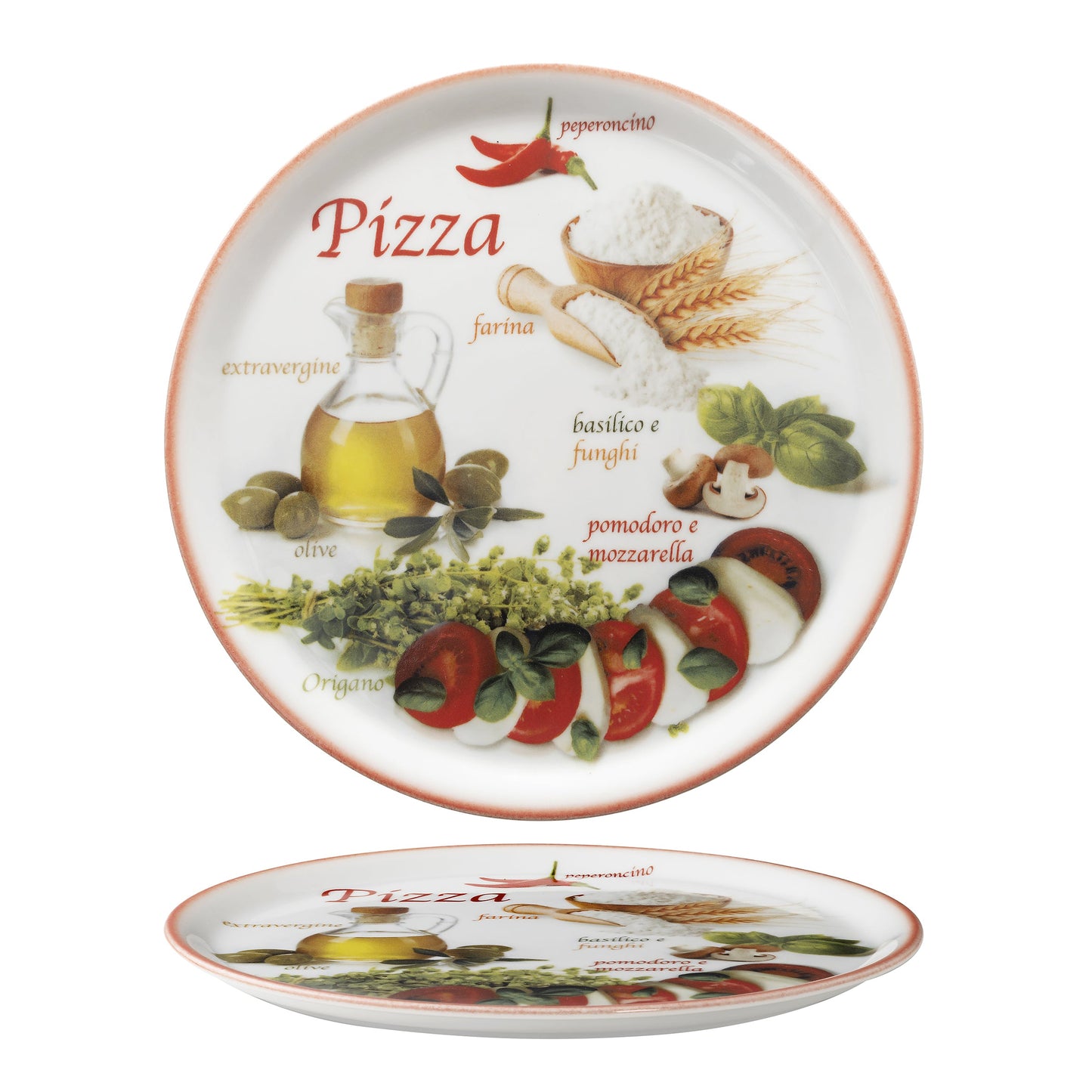 Piatto Pizza Foods Rosso Ø Cm.31 - Confezione da 6 Pz.