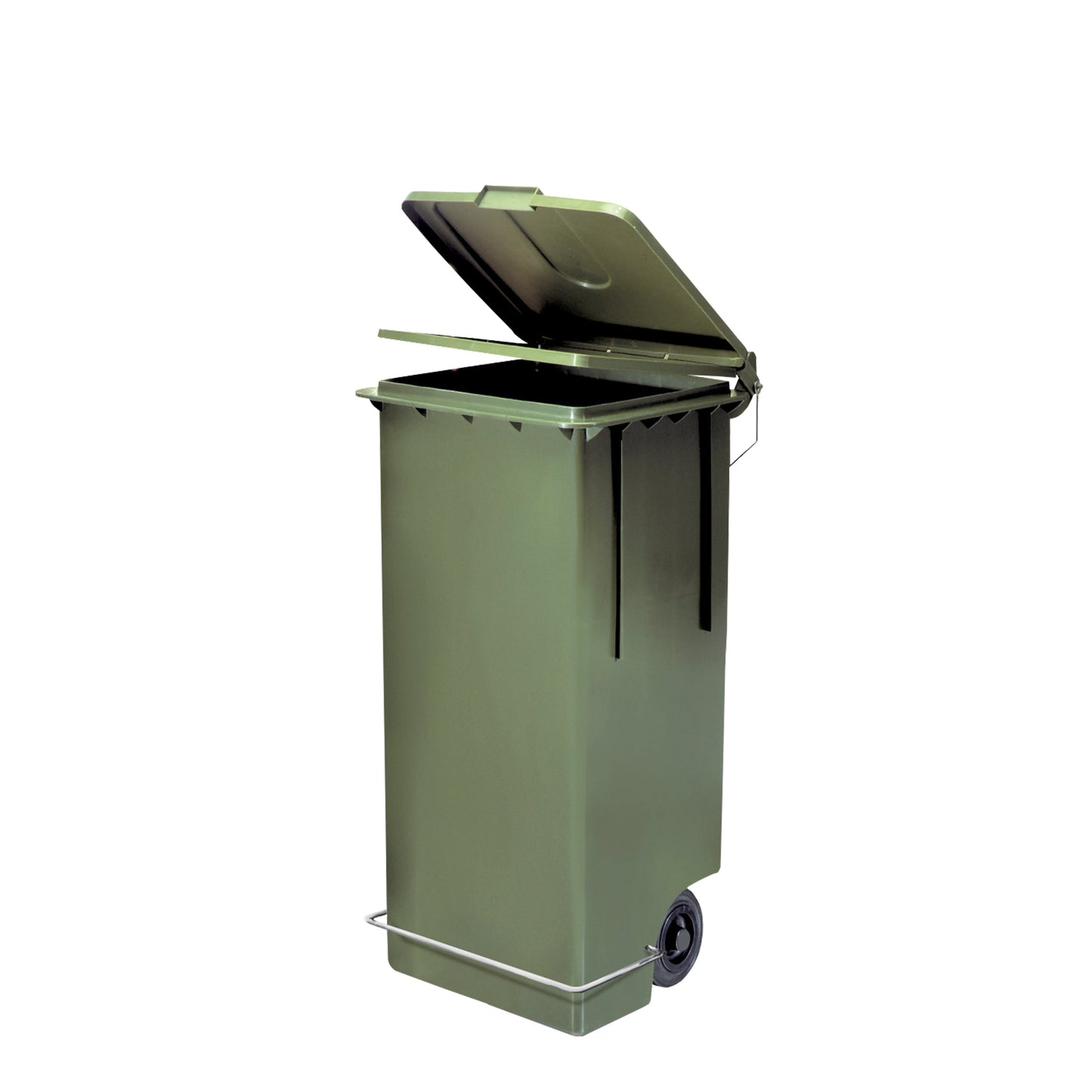 Bidone Politene C/P+Ruote 80Lt Verde