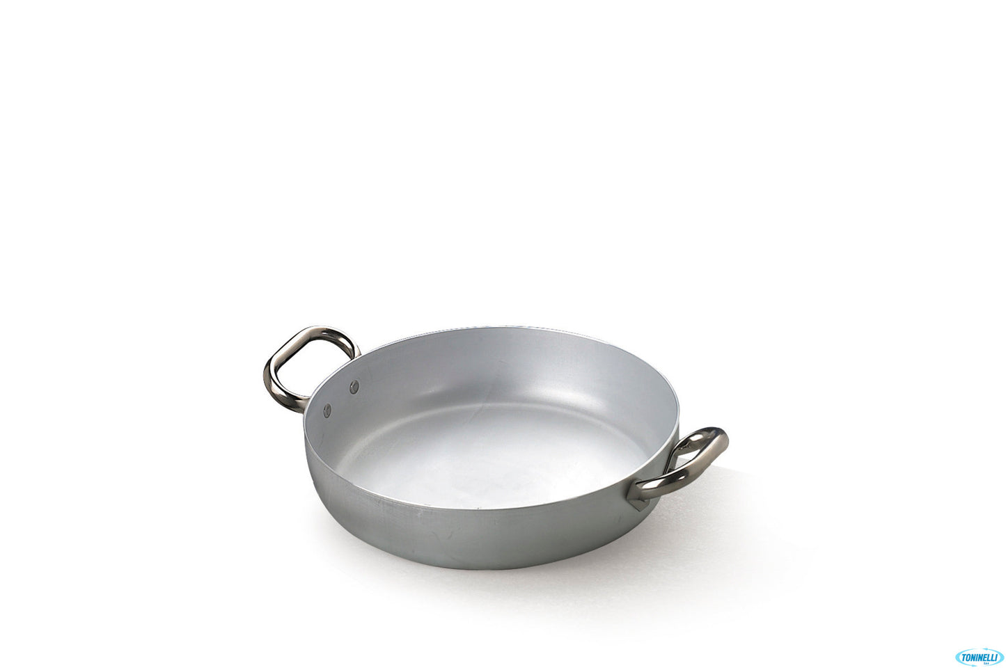Tegame 3 Mm Alluminio Con Due Maniglie Inox Cm 40 H 7,2