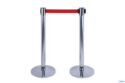Alfa-Colonna Inox Cm.36Xh.95 Con Nastro Rosso Retraibile 2Mt. 103351