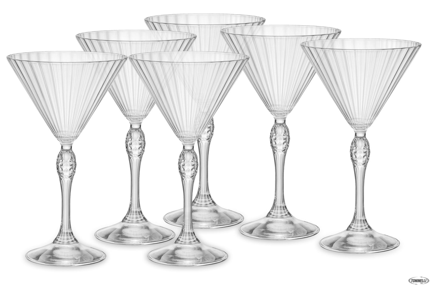 America '20S Confezione Da 6 Calici Per Cocktail Martini H.18 Cl.25 Diametro 10,8 122142