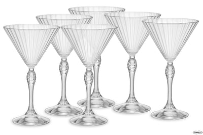 America '20S Confezione Da 6 Calici Per Cocktail Martini H.18 Cl.25 Diametro 10,8 122142