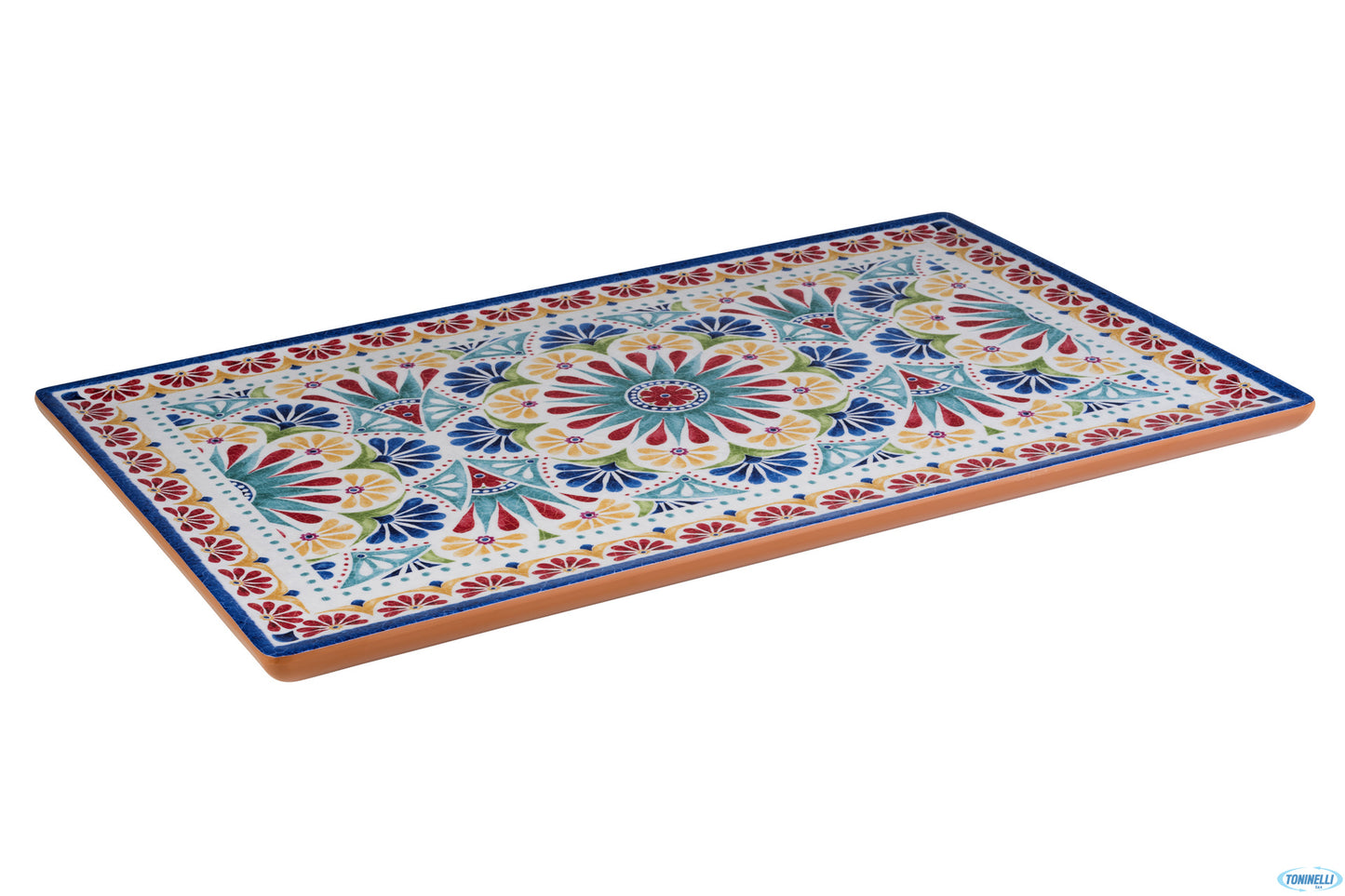 Arabesque-Vassoio Decorato In Melamina Gn 1.1 Cm 53X32,5 H.2 Con Piedini Antiscivolo 84680