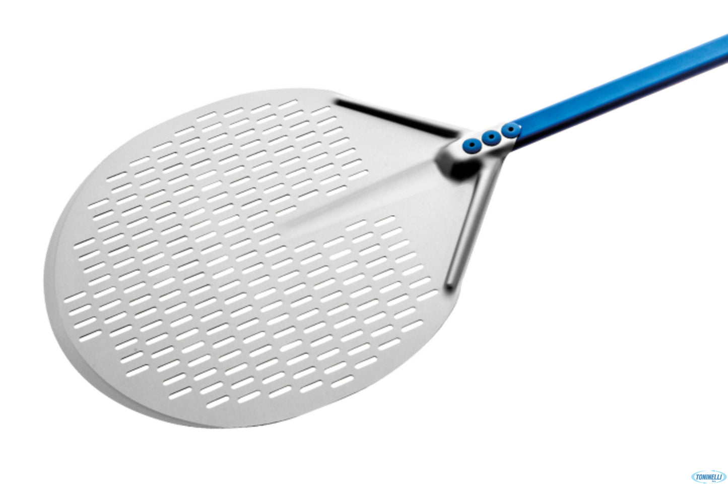 Azzurra - Pala Pizza Alluminio Tonda Forata Cm.50 Manico Cm 150 A-50F
