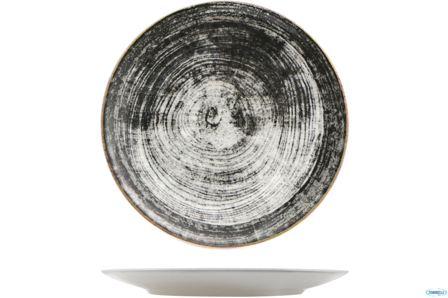 Black Round-Piatto Rotondo Portata Siviglia Decorato Cm.31 22Z07017