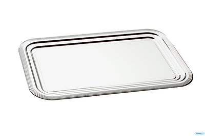 Classic-Vassoio Acciaio Cromato Gn 1.1 Cm 53X32,5 H 1,5 Con Bordo Arrotondato 00395