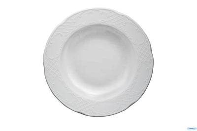 Piatto Fondo Classico Bianco Ø Cm.23 - Confezione da 12 Pz.