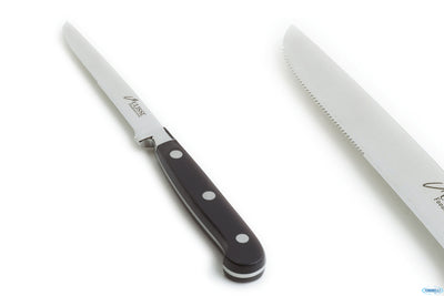 Coltello Bistecca Semi-Seghettato E Rivettato In Acciaio Inox Rivettato