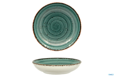 Cromya Petrol-Piatto Fondo Coupe In Porcellana Cm.20