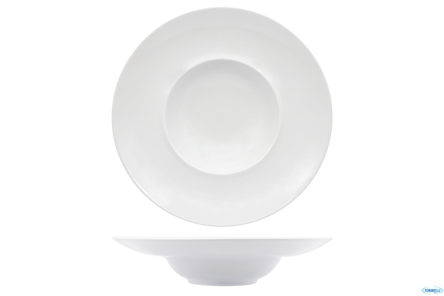 Florence Aqua Bianco Piatto Pasta Bowl Cm.28 Interno Cm 14,5 Sh00012028