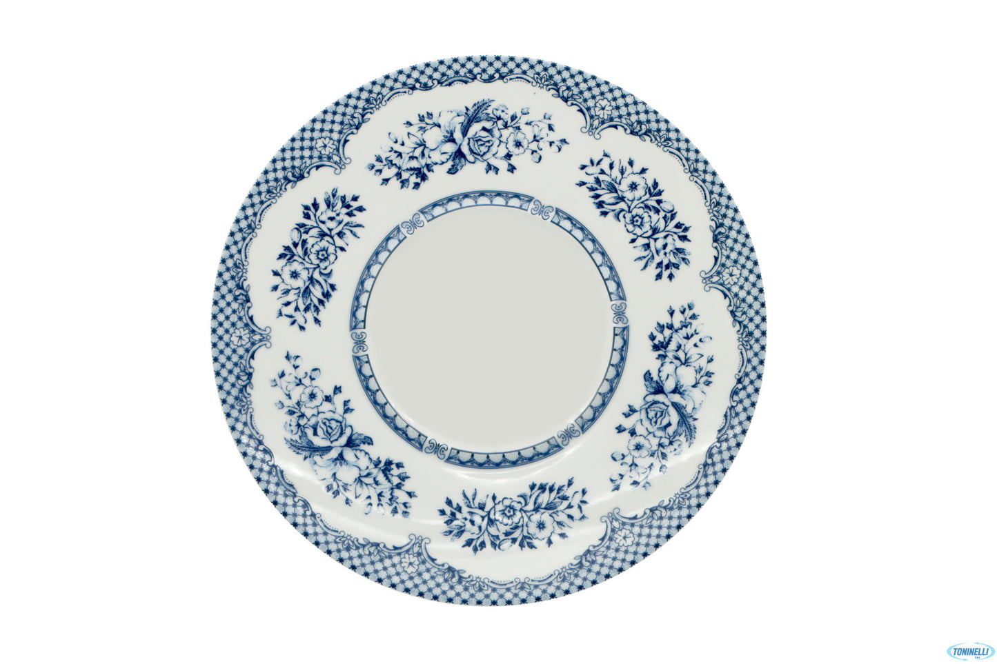 Florence Provence Blu- Piatto Piano Gourmet Solo Falda Decorata Diametro Cm 28 St00017028-Fb