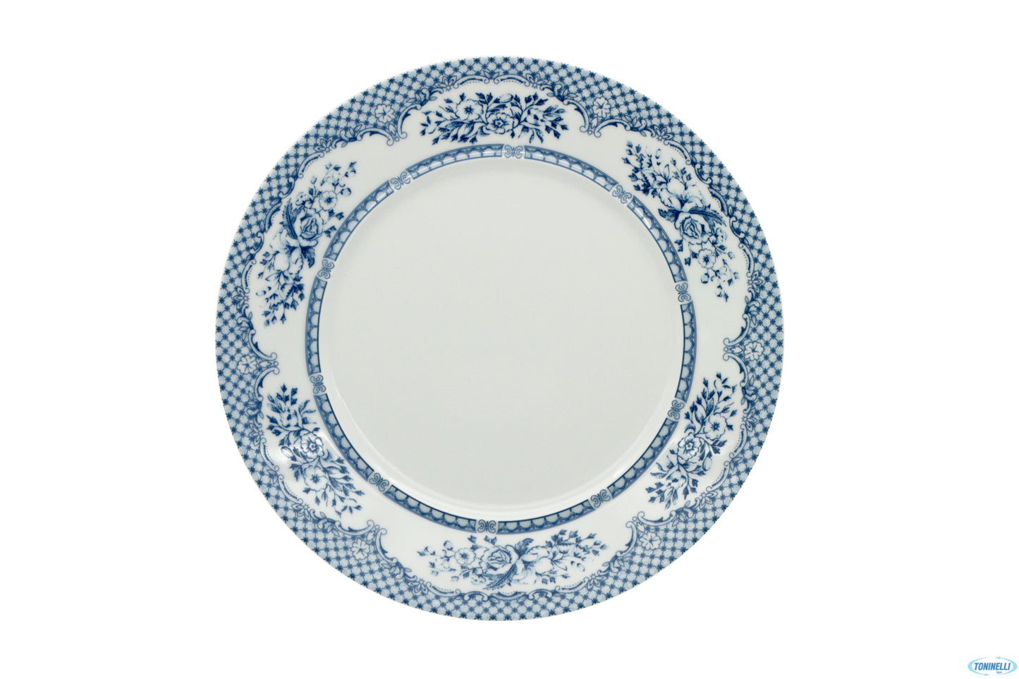 Florence Provence Blu- Piatto Piano Solo Falda Decorata Diametro Cm 28 St00011028-Fb