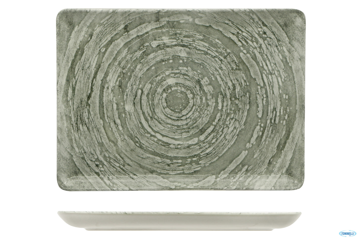 Focus Grey-Piatto Rettangolare In Porcellana Cm.30X22