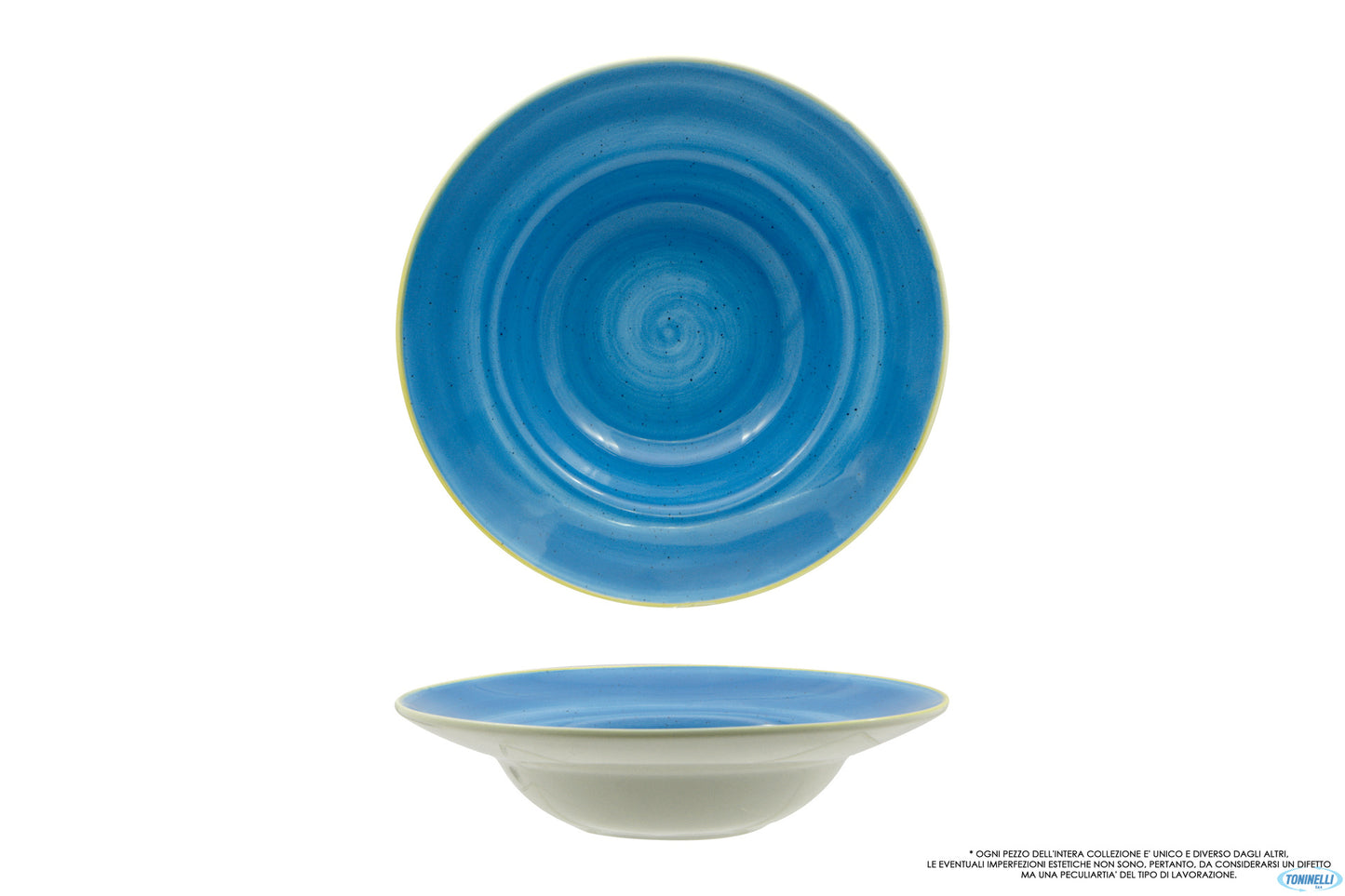 Pastabowl Java Aqua Blu Ø Cm.25 Interno Ø Cm.16 - Confezione da 6 Pz.