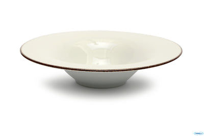 Jupiter Piatto Porcellana Filo Marrone -Pasta Bowl Cm 30 3229
