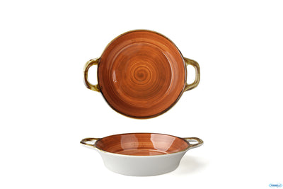 Just-Tegamino 2 Manici Cm.15 Rosso In Porcellana 6931D-C400-8