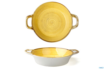 Just-Tegamino 2 Manici Cm.20 Giallo In Porcellana 6931D-C399-10