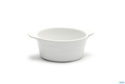 Justwhite-Mini Casseruola Tonda In Porcellana Bianca Cm.13 H.4,9 6679