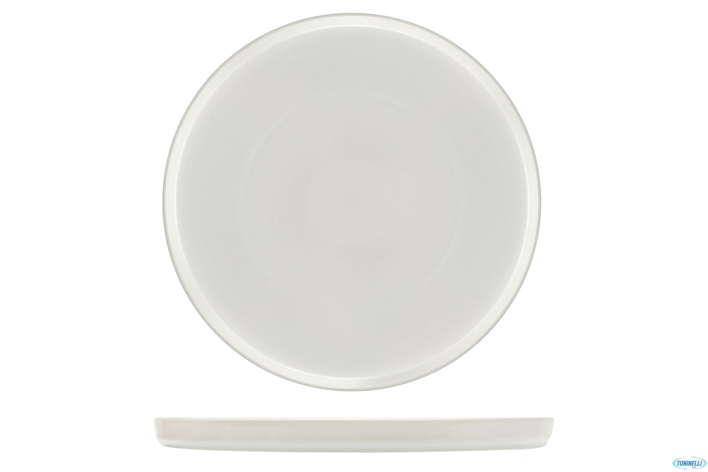 Justwhite-Piatto Tondo Bordo Alto Cm.22,8 Hhp11201