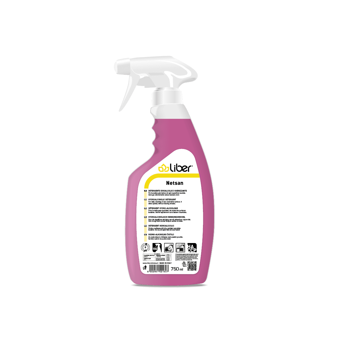 Netsan detergente idroalcolico igienizzante - confezione da 6 x 750ml