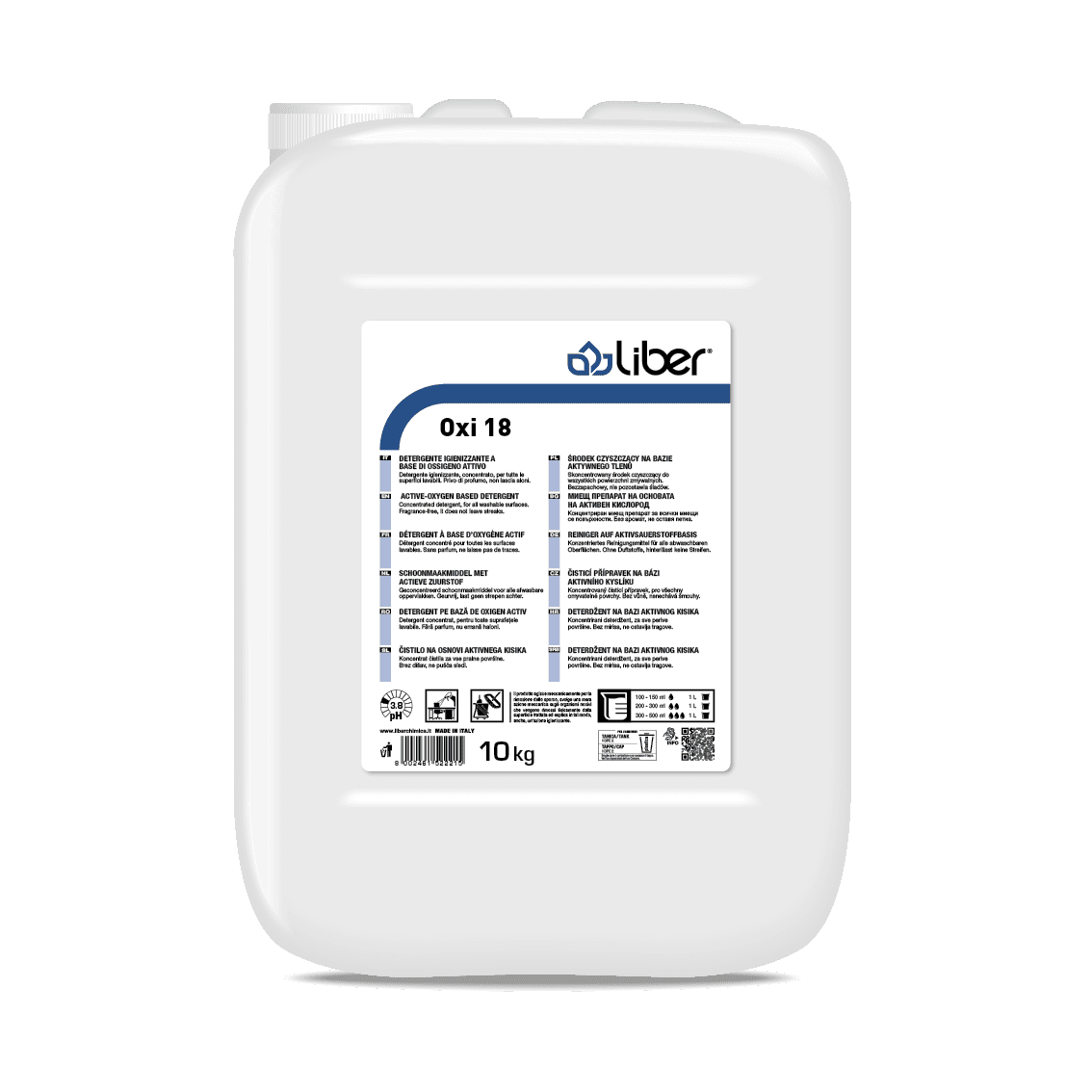 Oxi 18 detergente sanificante a base di ossigeno attivo - tanica da 10kg