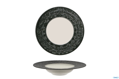 Matheria Black-Pasta Bowl In Porcellana Cm.27 Interno Bianco