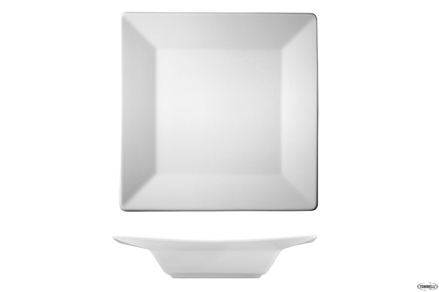 Piatto Quadro Maya Bianco Cm.27x27 - Confezione da 12 Pz.