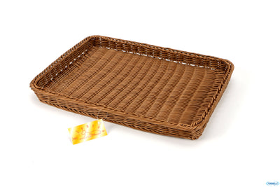 Midollino-Cesta Rettangolare 40X30X3,5 Marrone Bb-4030-B