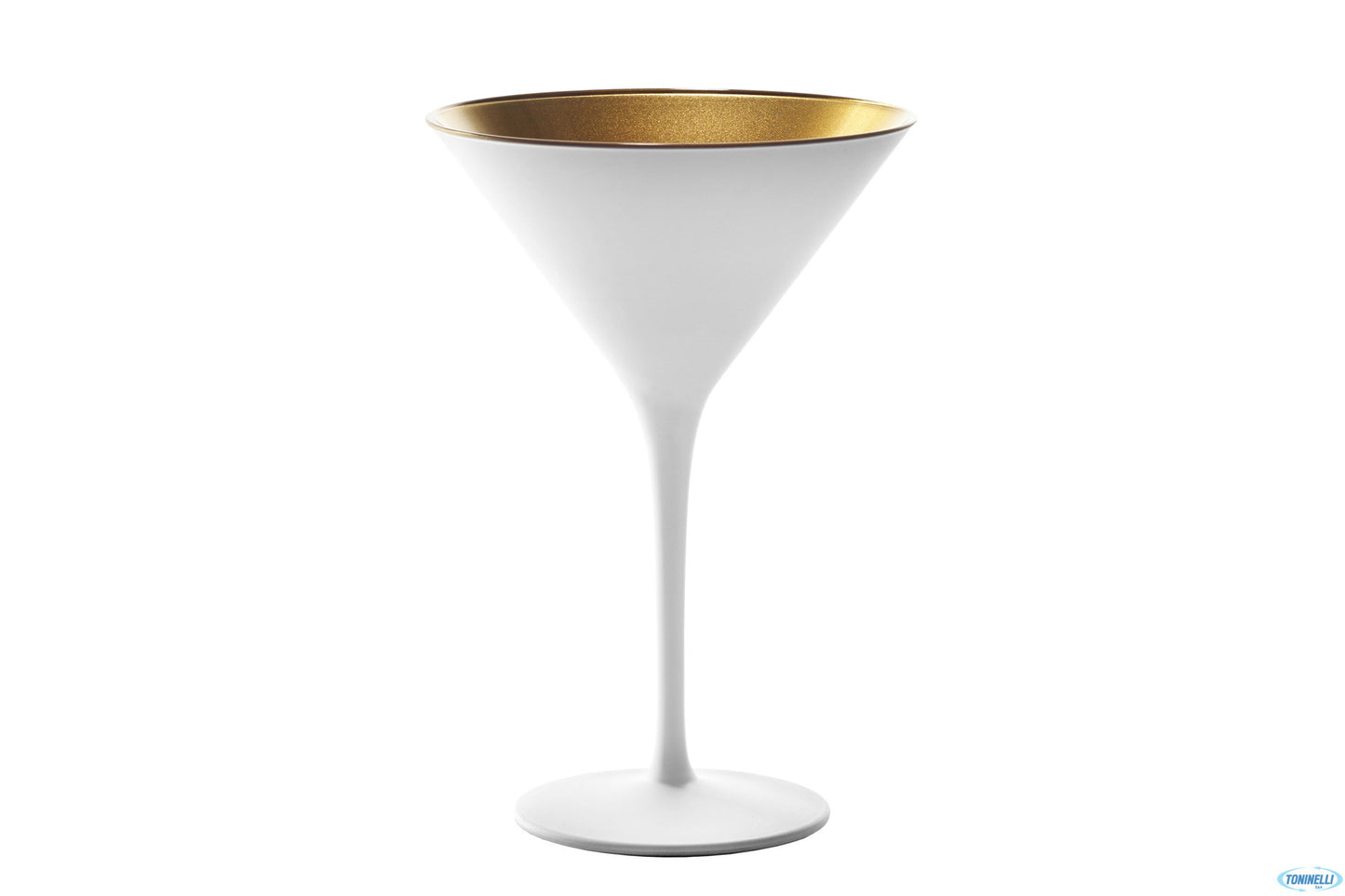 Calice Cocktail Olympic Bianco-Oro Cl.24 - H.17,2 - Ø Cm.11,6