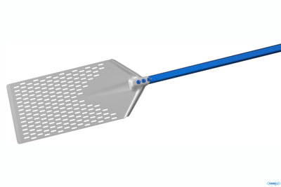 Azzurra - Pala Pinsa Forata In Alluminio, Rettangolare Cm.40X23 Con Manico Da Cm.60 Am-2340F