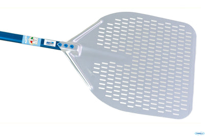 Azzurra - Pala Pizza Alluminio Rettangolare Asolata Cm 32 Manico Cm 150 A32Rf