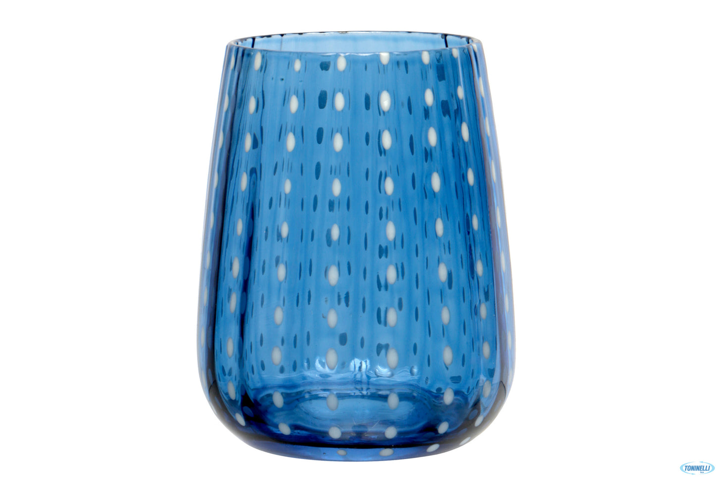 Perlage-Bicchiere Acqua In Vetro Blu Cl.36