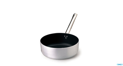 Casseruola Bassa Alluminio Antiaderente 3 Mm Manico Tubolare Inox Cm 28 H 9,5 Lt 8,4