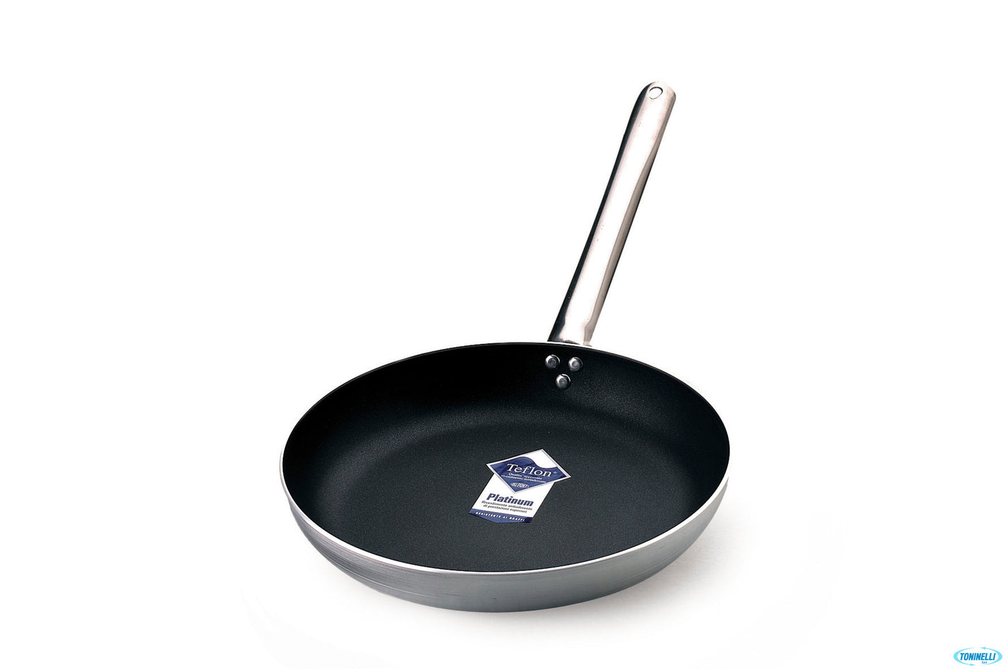 Padella Svasata Bassa Alluminio Antiaderente Con Manico Tubolare Inox Cm 40 H 6