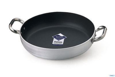 Tegame Alluminio 3 Mm Antiaderente Con Due Maniglie Inox Cm 20 H 4,4
