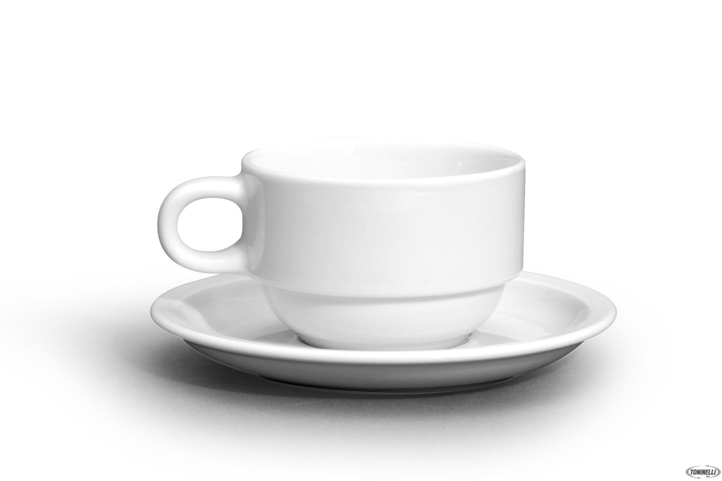 Riviera Bianco - Tazza Colazione Impilabile Con Piatto Cc.270