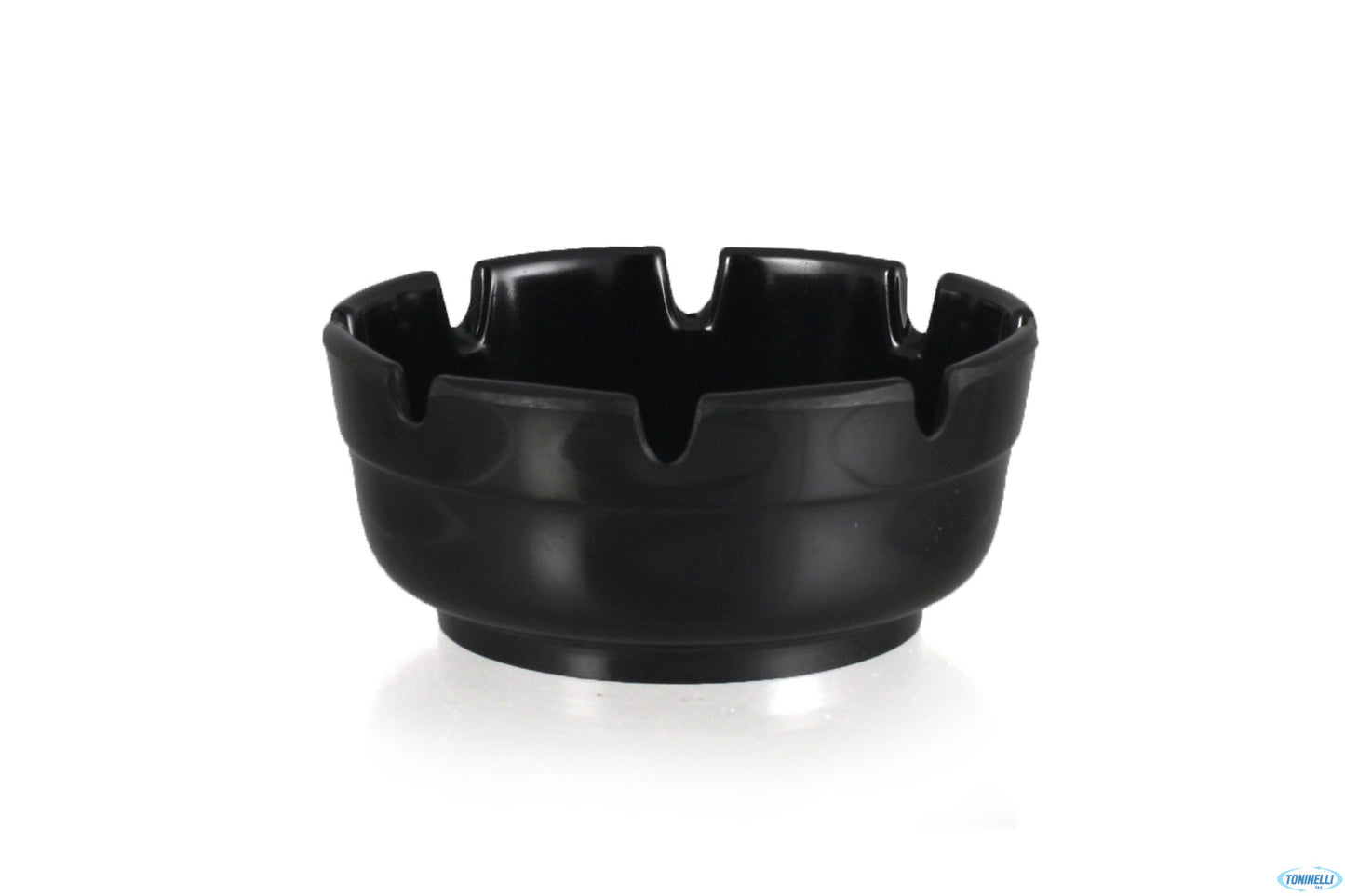 Set 12 Posacenere Plastificato Nero Cm 10
