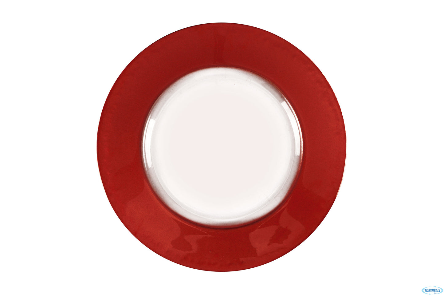 Sottopiatto Vetro Bordo Rosso Cm.33