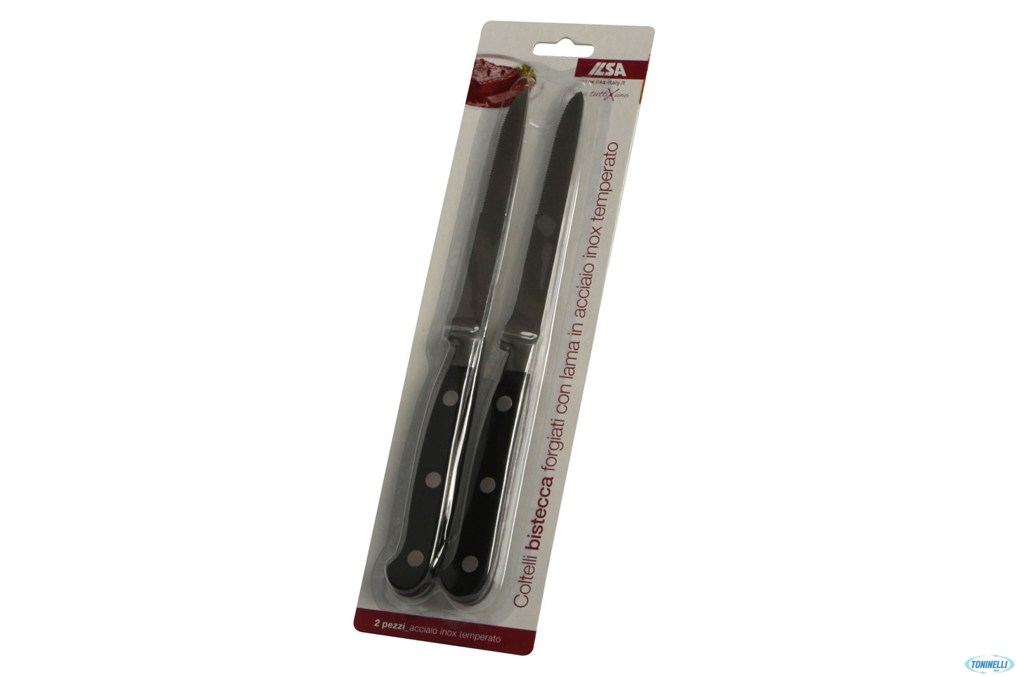Tuttixuno-Confezione 2 Coltelli Bistecca Forgiati Con Mezza Lama Dentata 2260B